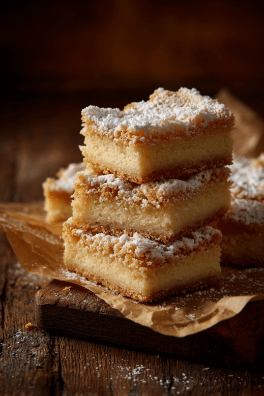 Cake Bar Recipe That Everyone Will Love (Simple, Sweet & Shareable) 7 Crumb-topped vanilla cake bars dusted with powdered sugar