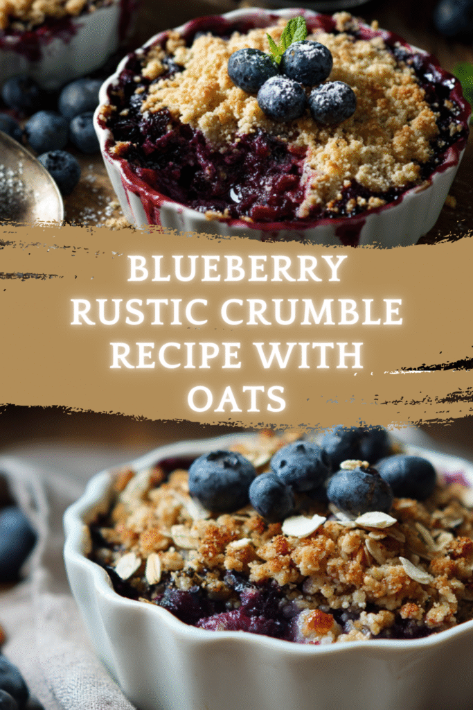 Blueberry Rustic Crumble Recipe with Oats (Cozy, Easy & Homemade) 7 blueberry rustic crumble recipe with oats served in white ramekin