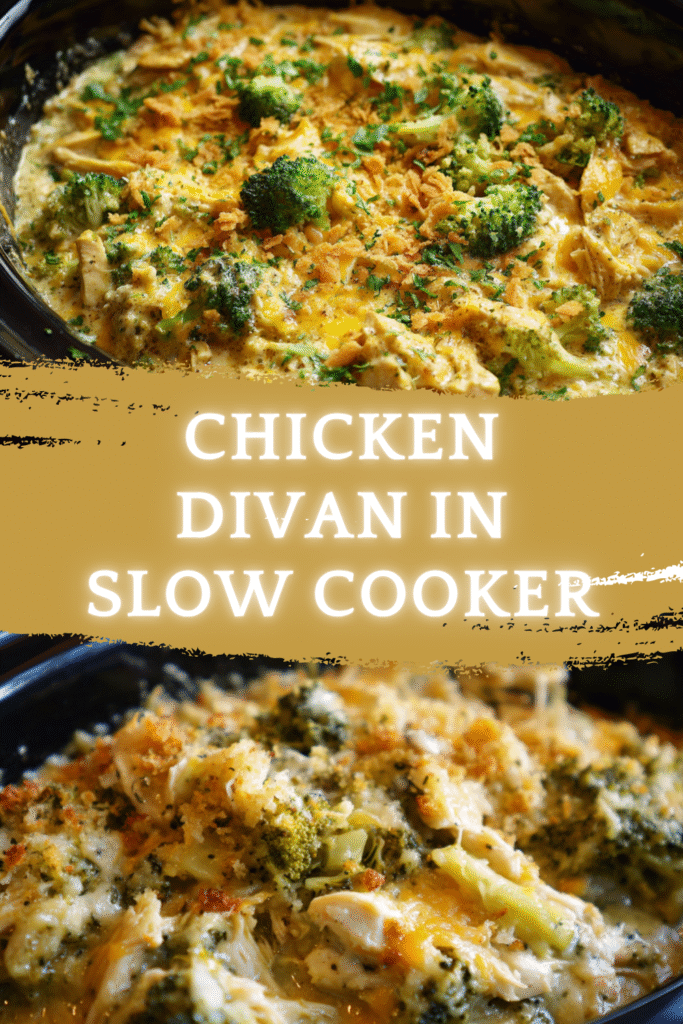 Chicken Divan in Slow Cooker: The Creamy Classic Reinvented 9 chicken divan in slow cooker with broccoli, cheese, and crunchy topping in crockpot