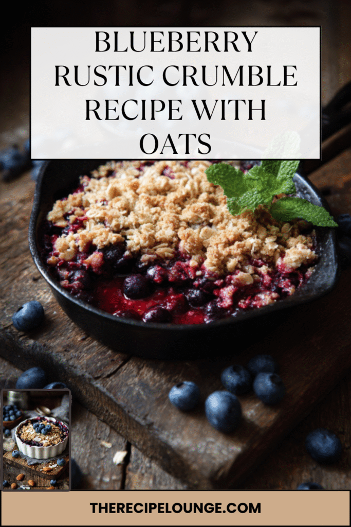 Blueberry Rustic Crumble Recipe with Oats (Cozy, Easy & Homemade) 8 blueberry rustic crumble recipe with oats baked in cast iron