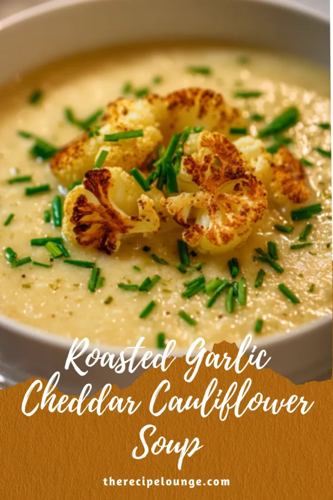 Creamy Roasted Garlic Cheddar Cauliflower Soup (No Cream!) 4 4 5 1