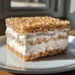Irresistible Rice Crispy Treats Ice Cream Sandwich Recipe You’ll Love 5 rice crispy treats ice cream sandwich served on plate