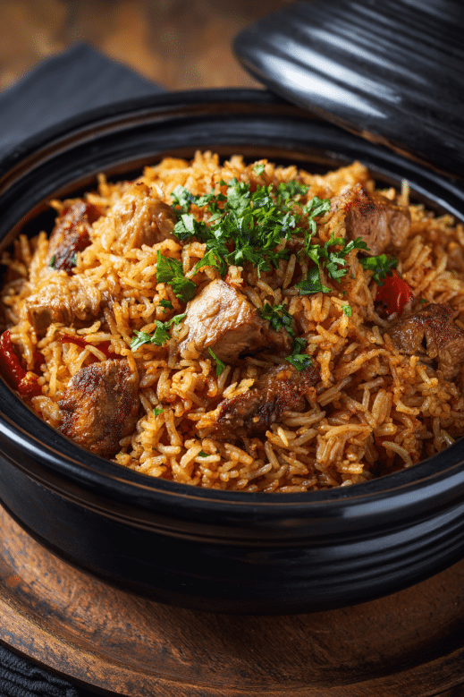 Chicken Rice with Rice Cooker: The Best One-Pot Comfort Meal 6 spicy chicken rice with rice cooker topped with herbs