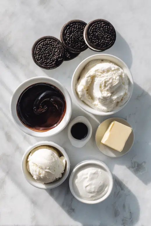 Mudpies recipe ingredients flat lay	
