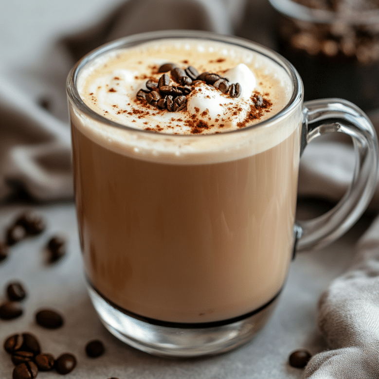The Truth Behind the 2 Ingredient Coffee Loophole Recipe 9 morning coffee mug with cinnamon and whipped froth for the 2 ingredient coffee loophole recipe