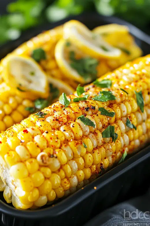 seasoned slow cooker corn on the cob with parsley and lemon