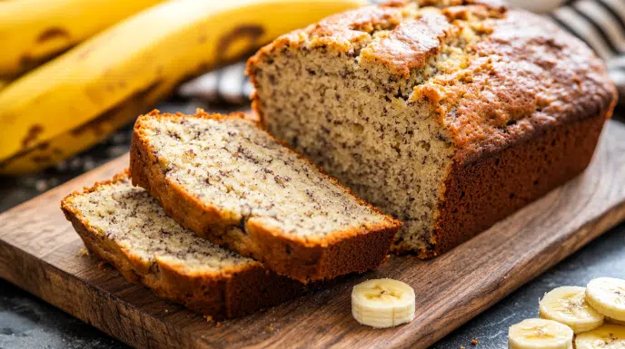 Healthy Cottage Cheese Banana Bread You’ll Love Every Time 4 Healthy cottage cheese banana bread loaf sliced