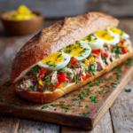 Buona Beef Tuna Genovese Copycat Recipe Sandwich with Egg and Peppers