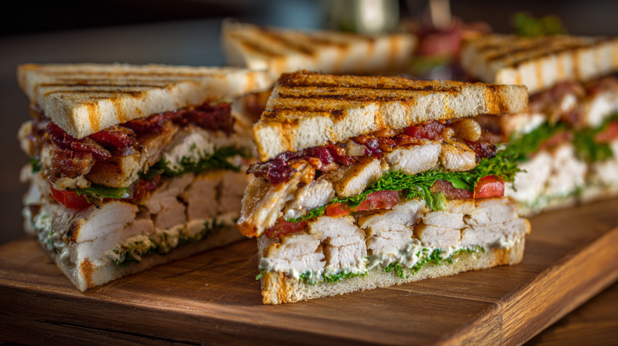 Ultimate Club Sandwich with Turkey, Ham & Bacon