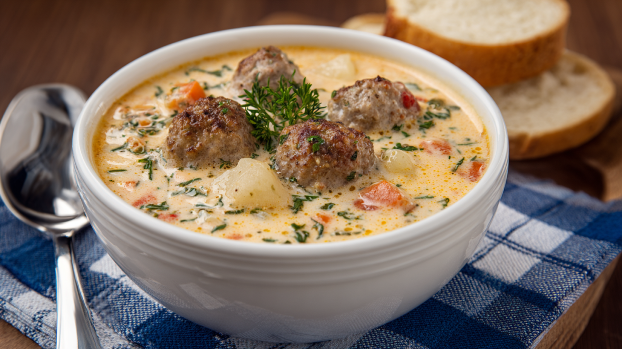 Creamy Italian Meatball Soup
