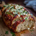 Garlic Parmesan Chicken Meatloaf: The Easiest Weeknight Winner 9 Garlic parmesan chicken meatloaf topped with melted cheese and parsley