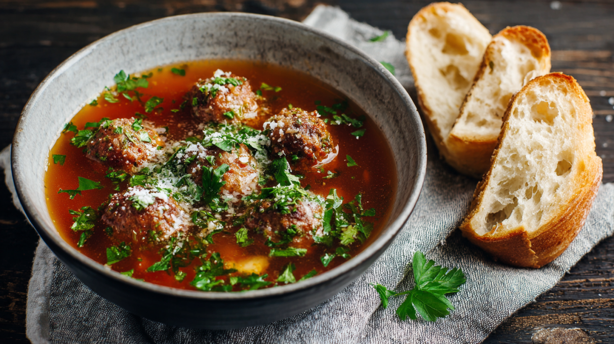 Creamy One Pot Italian Meatball Soup