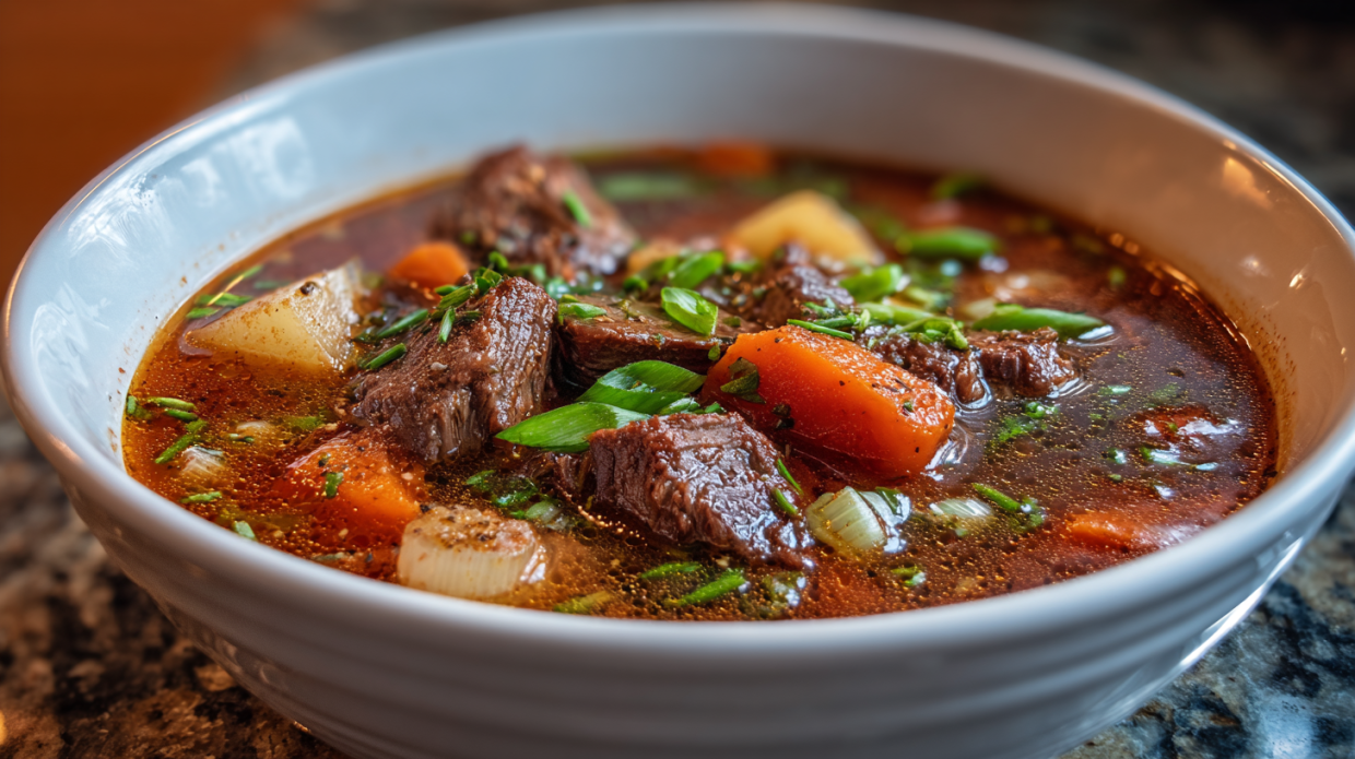 Hearty 30-Minute Pot Roast Soup with Leftover Beef