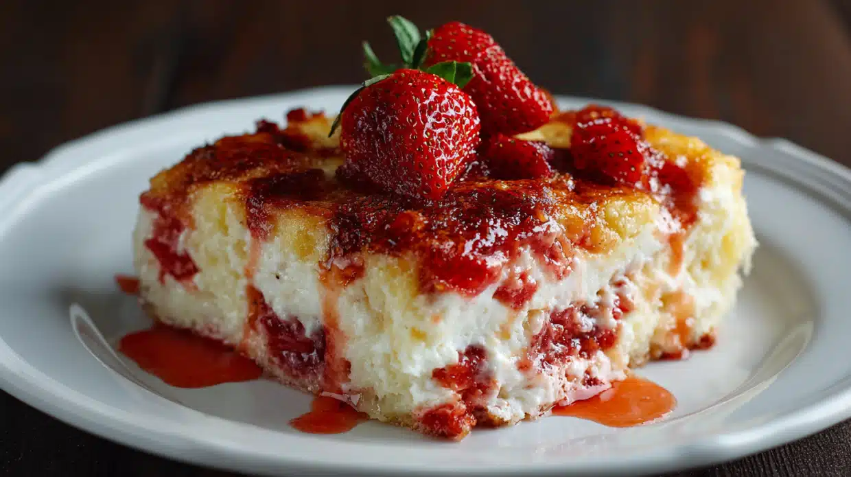 Irresistible Strawberry Cheesecake Dump Cake (So Easy & Delicious)