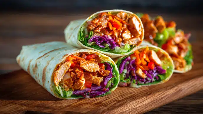 Thai Peanut Chicken Wraps  Crunchy, Creamy, and Full of Fresh Flavor