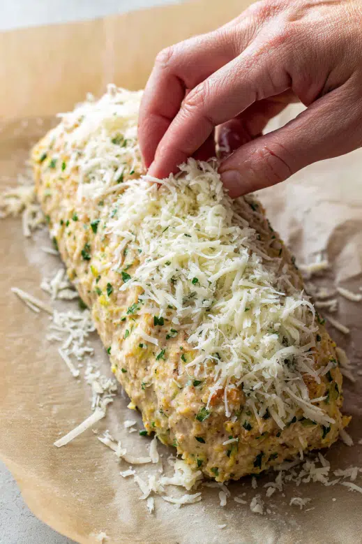 Garlic Parmesan Chicken Meatloaf: The Easiest Weeknight Winner 6 Shaping garlic parmesan chicken meatloaf before baking