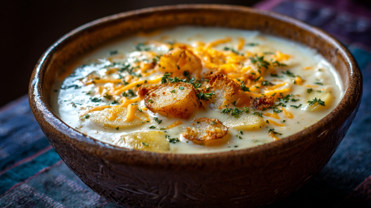 Cheddar Garlic Herb Potato Soup