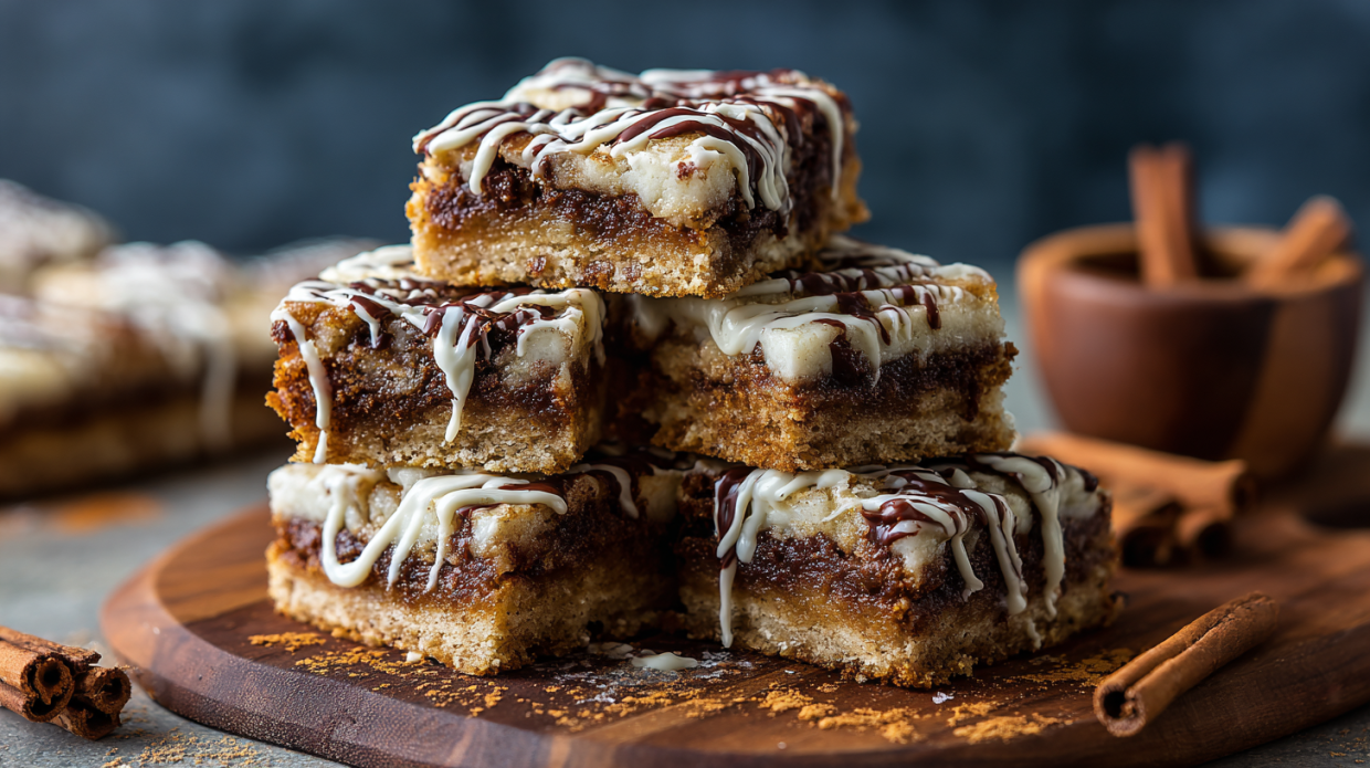 Cinnamon Roll Bliss Bars with Sweet Vanilla Glaze