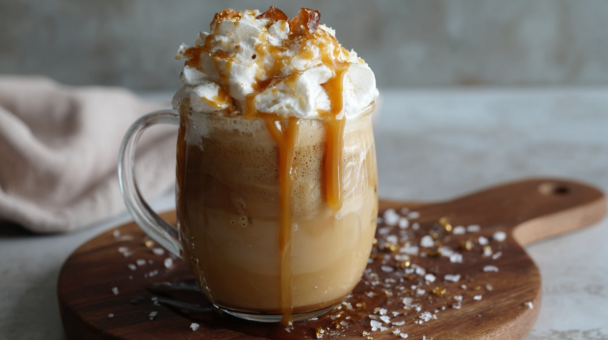 Creamy Iced Salted Caramel Coffee
