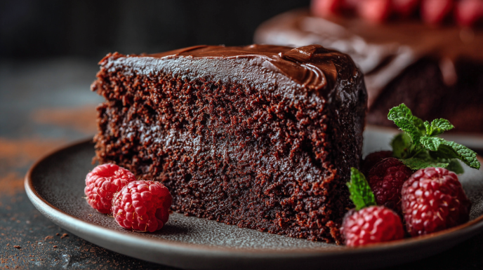 Moist Chocolate Cake with Fudge Frosting