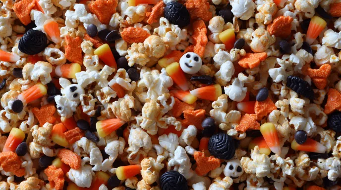 Creepy Halloween Popcorn Mix for Parties