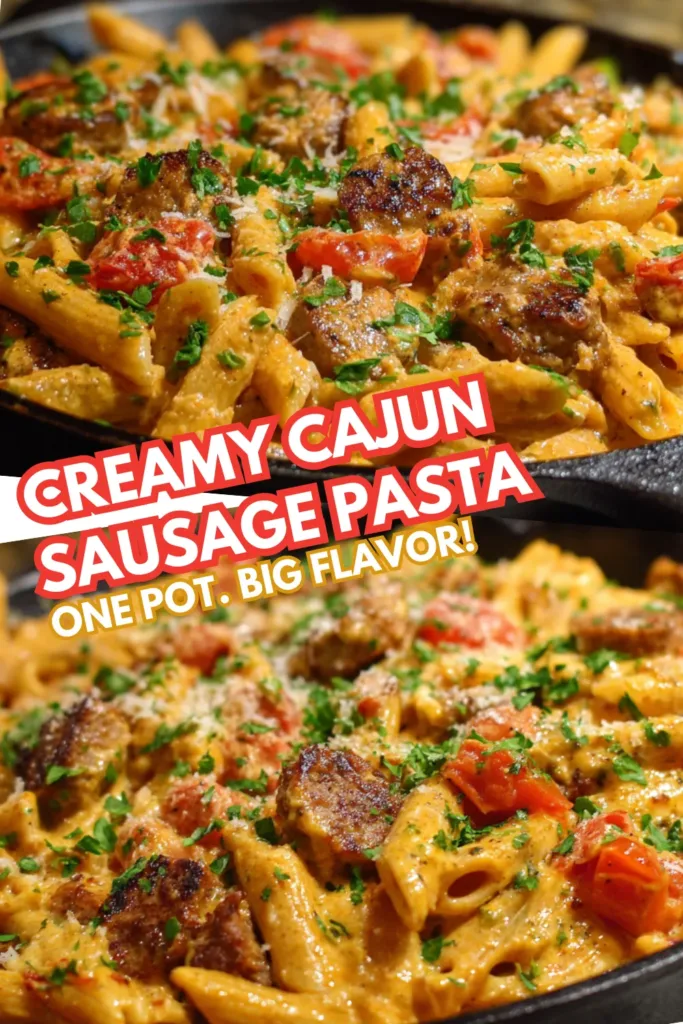 One-Pot Creamy Cajun Pasta with Sausage 2 36 cajun pasta sausage