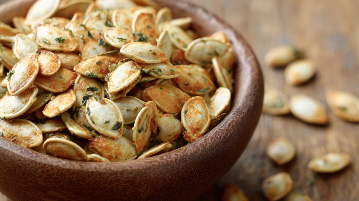 Garlic Parmesan Pumpkin Seeds Snack