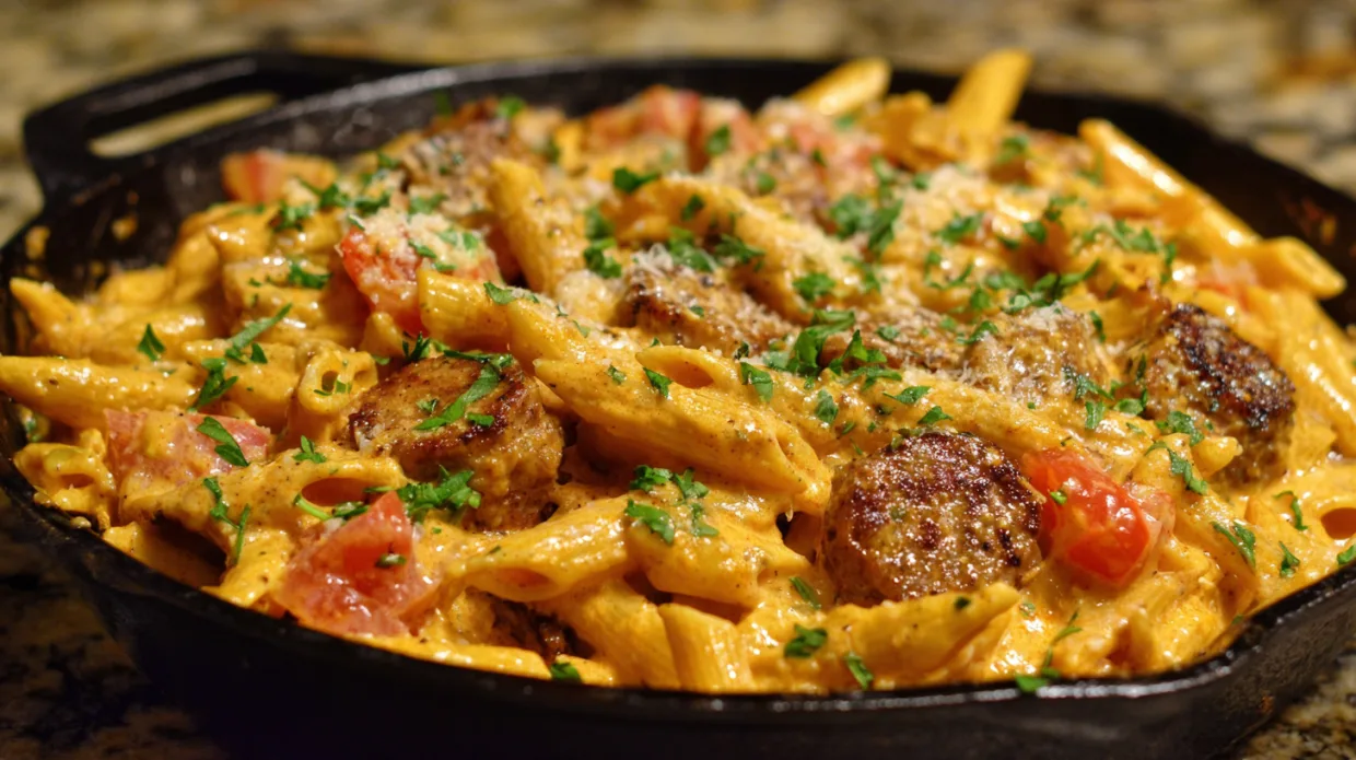 One-Pot Creamy Cajun Pasta with Sausage