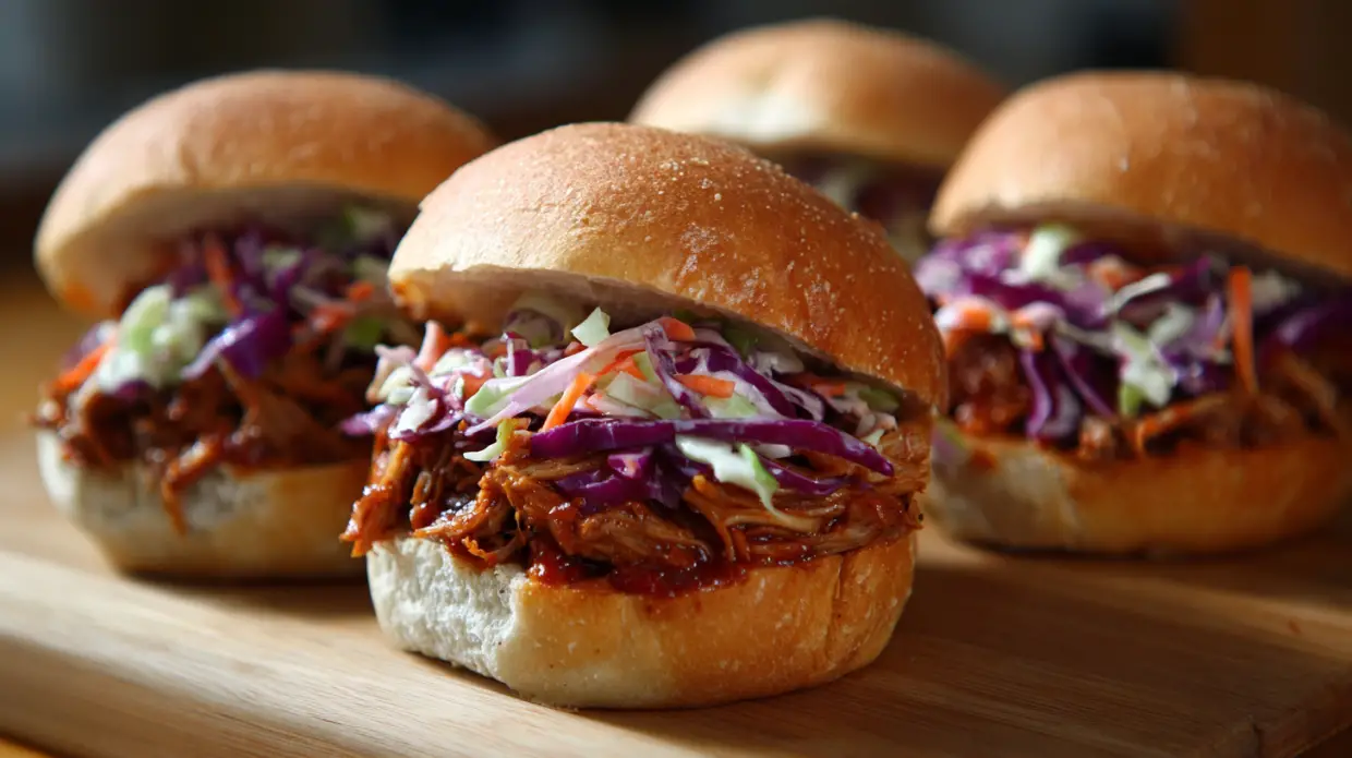 BBQ Pulled Pork Sandwiches with Coleslaw