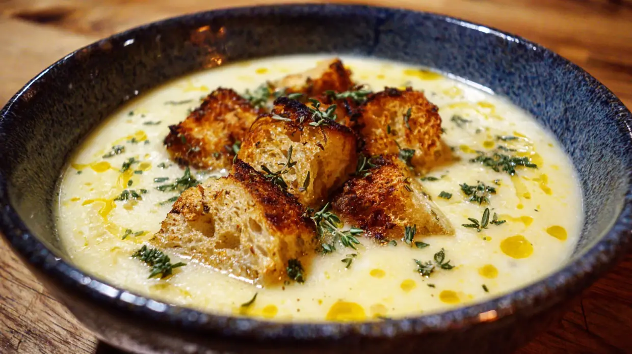 Cheddar Garlic Potato Soup | Cozy Fall Comfort Recipe