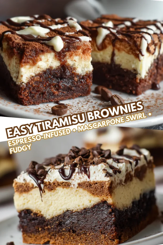 Easy Tiramisu Brownies | Coffee Lover’s Dessert (Fudgy Brownie + Silky Mascarpone) 2 51 1