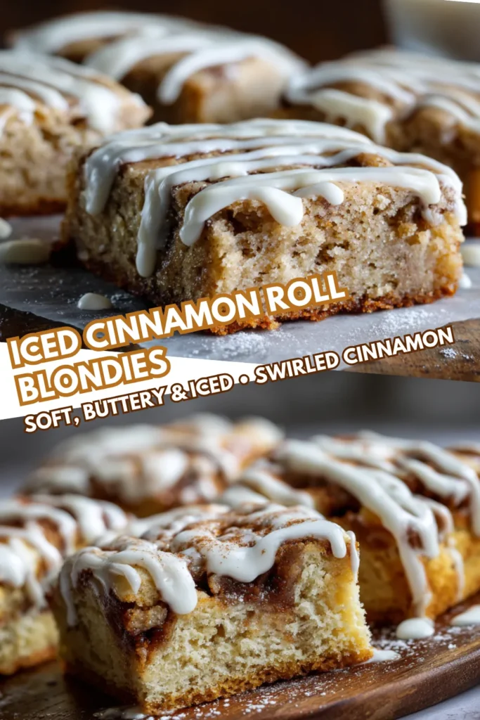Cinnamon Roll Blondies | Soft, Buttery & Iced 2 55 1