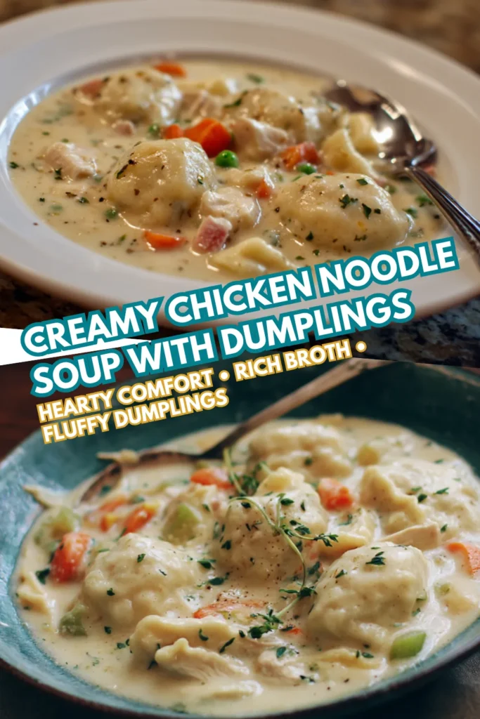 Creamy Chicken Noodle Soup with Dumplings | Hearty Comfort (Fluffy Tops, Silky Broth, Cozy Herbs) 2 70 1