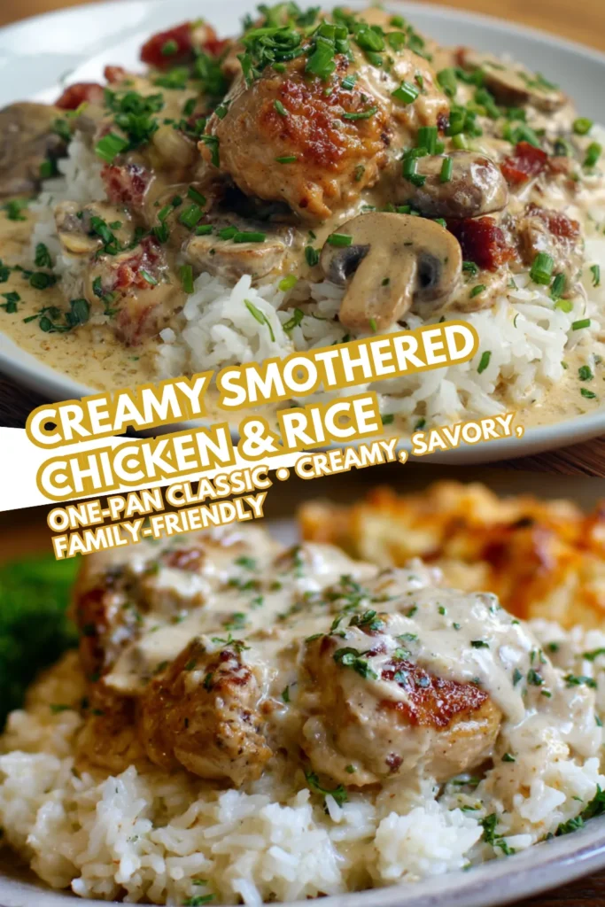 Creamy Smothered Chicken & Rice | Southern Comfort Meal (Skillet Gravy & Fluffy Rice) 2 82 1