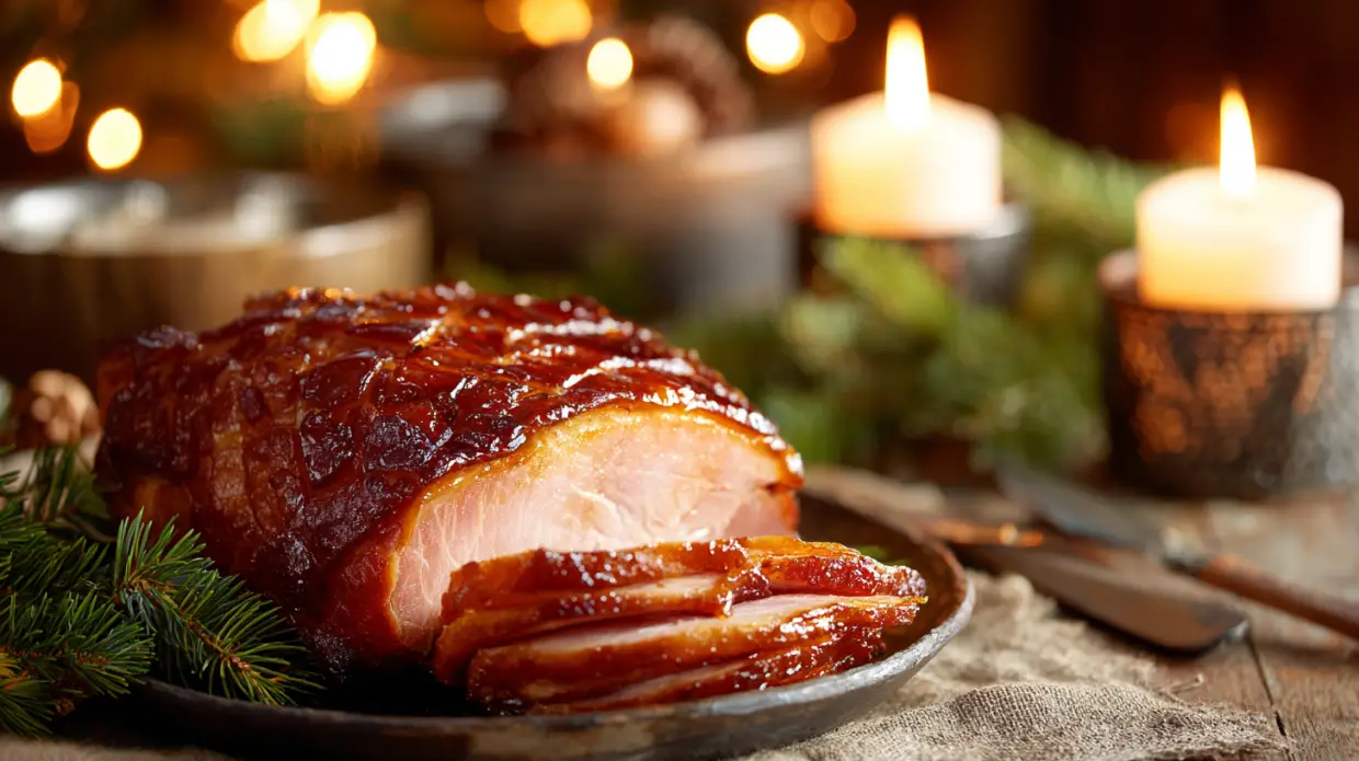 Maple Glazed Ham | Classic Christmas Main (Citrus-Dijon Shine & Caramel Edges)