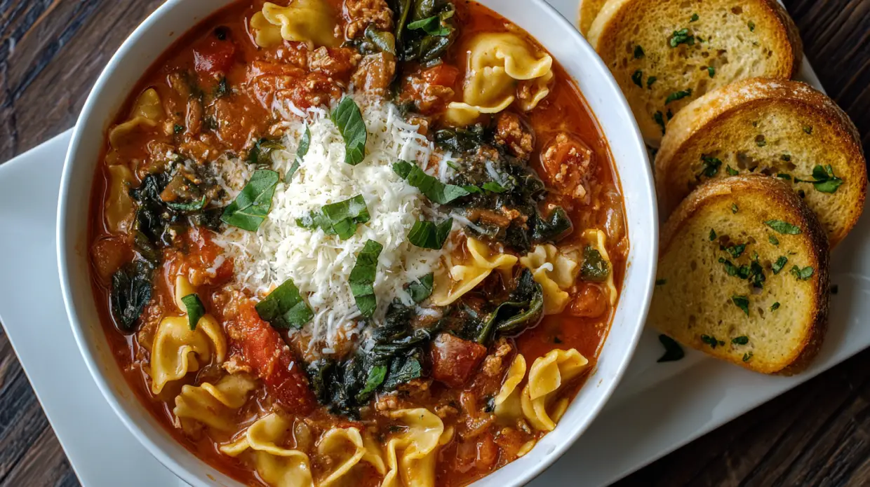 Vegetarian Lasagna Soup | Meatless Comfort Bowl