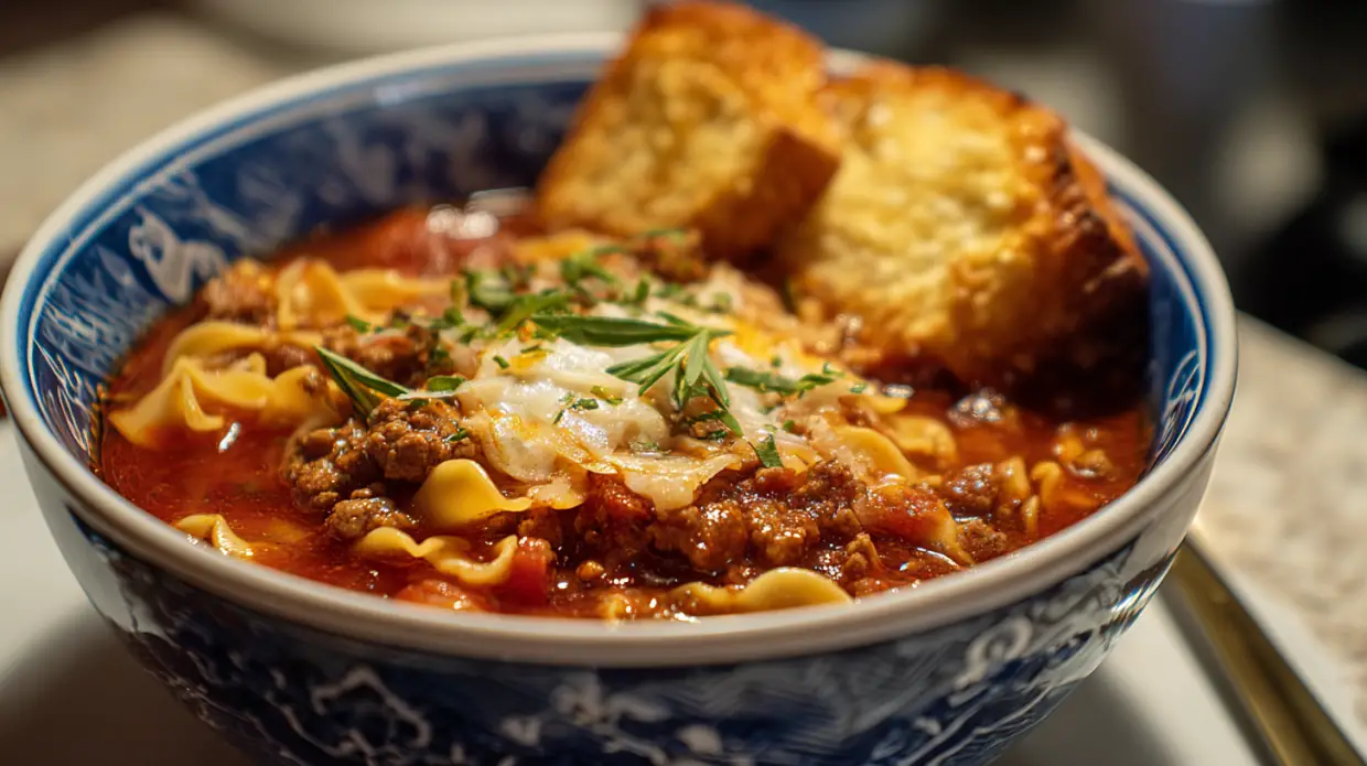 Spicy Lasagna Soup | Zesty Italian Comfort