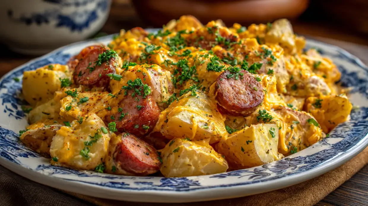 Cheesy Ranch Potatoes & Smoked Sausage | Comfort Classic