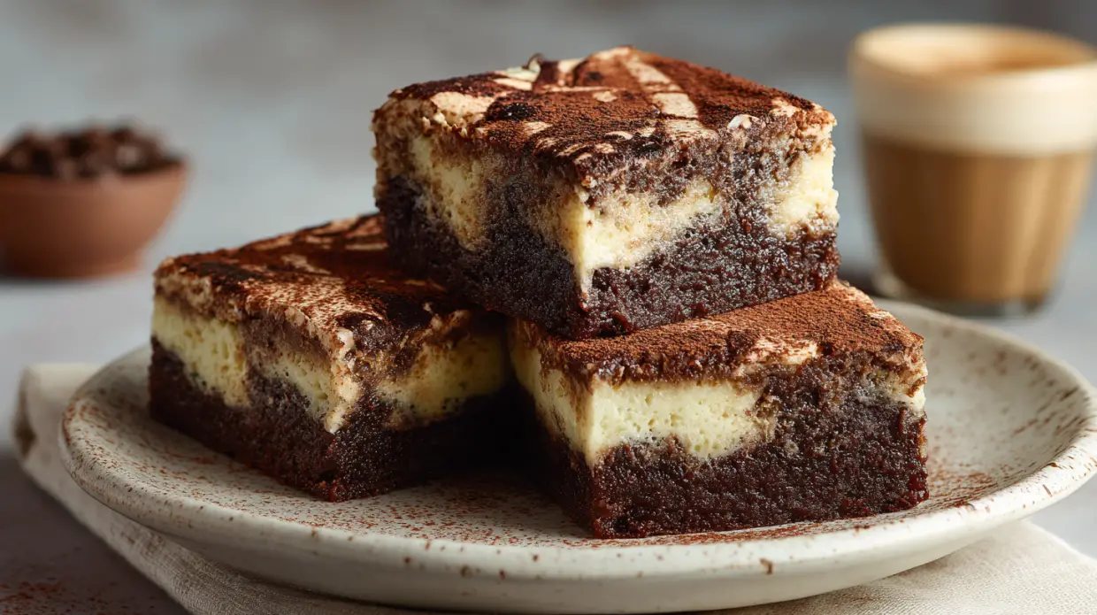 Easy Tiramisu Brownies | Coffee Lover’s Dessert (Fudgy Brownie + Silky Mascarpone)
