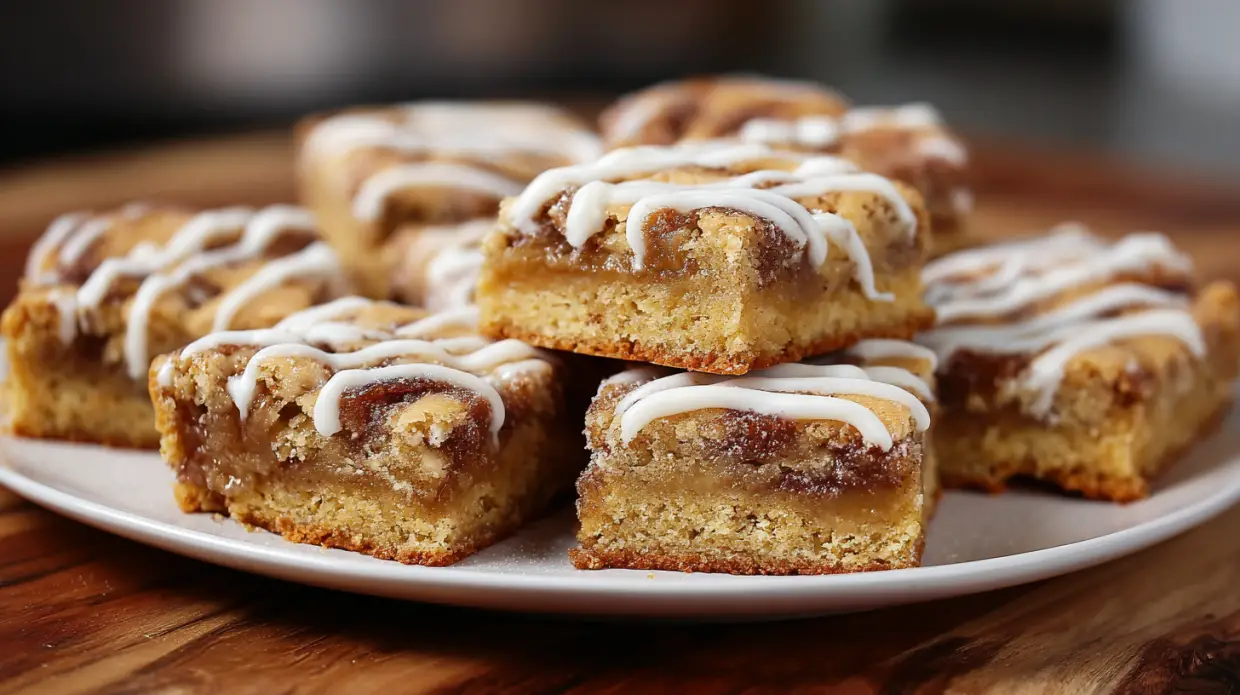 Cinnamon Roll Blondies | Soft, Buttery & Iced