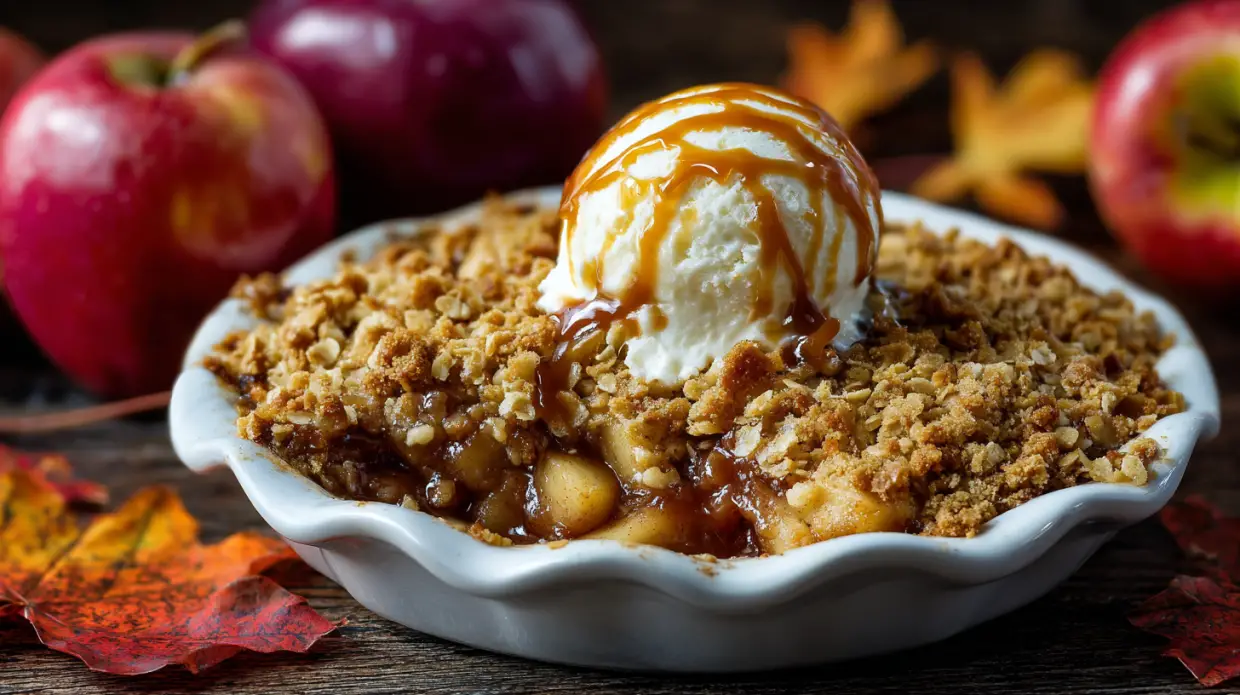 Caramel Apple Crumble | Warm Fall Dessert