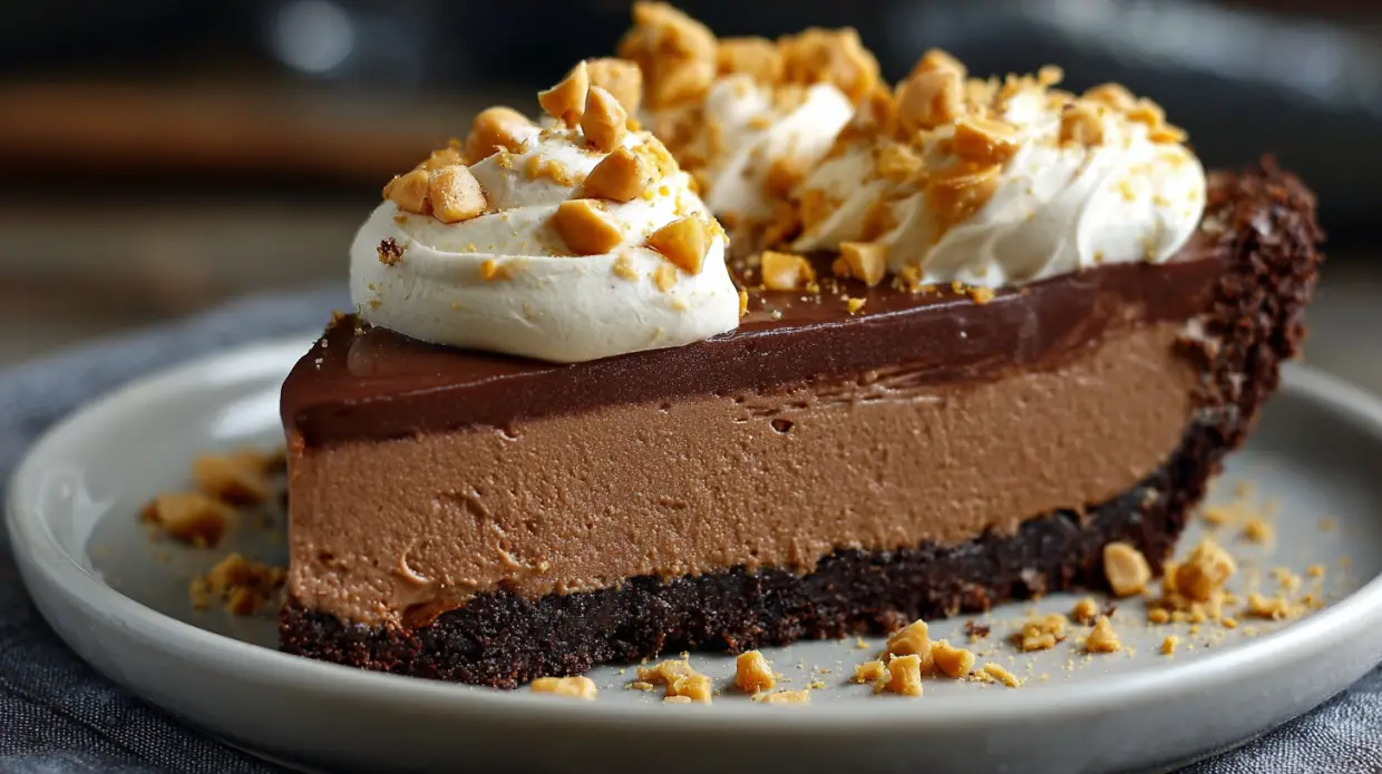 Chocolate Peanut Butter Pie | No Bake & Creamy