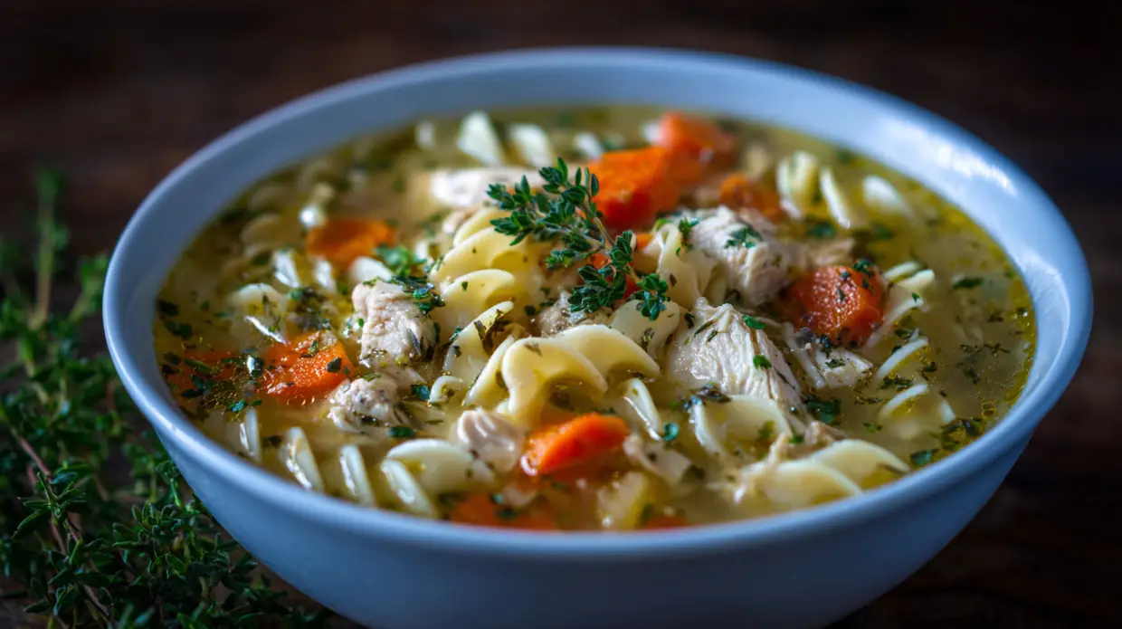 Garlic Herb Chicken Noodle Soup | Flavorful Twist