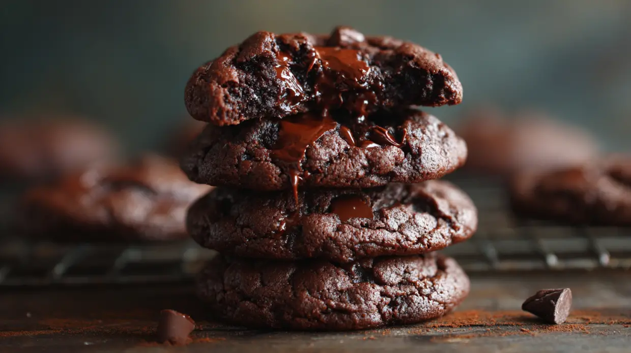 Double Chocolate Chip Cookies | Fudgy & Decadent (Crackly Tops, Gooey Centers)