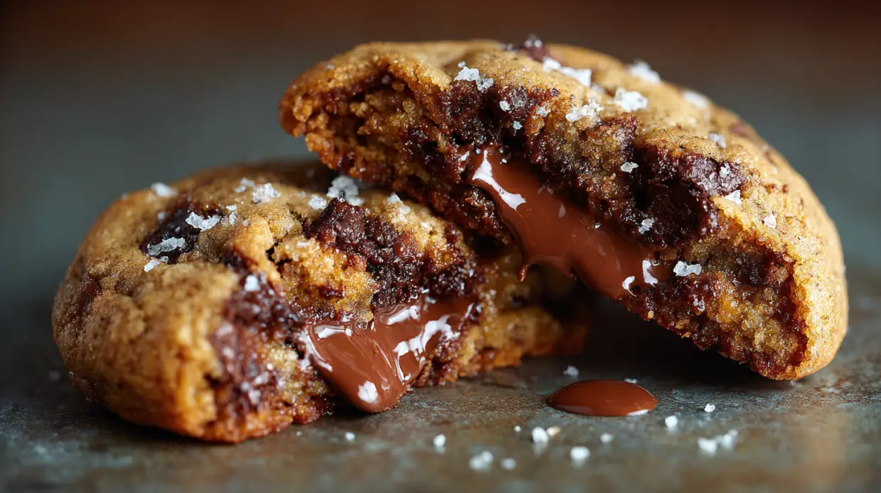 Stuffed Nutella Chocolate Chip Cookies | Gooey Surprise