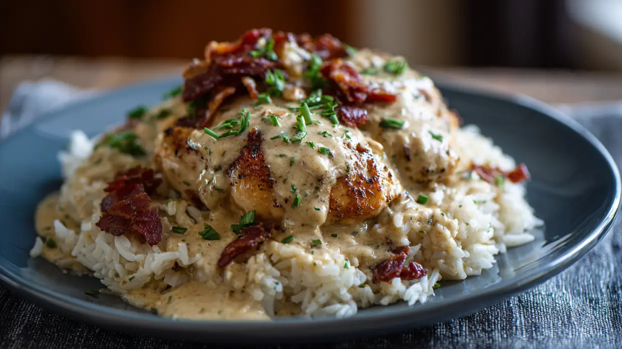 Creamy Smothered Chicken & Rice | Southern Comfort Meal (Skillet Gravy & Fluffy Rice)