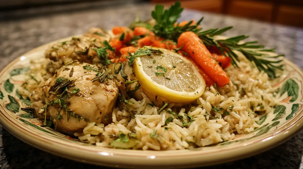 Lemon Herb Chicken & Rice | Slow Cooker Dinner