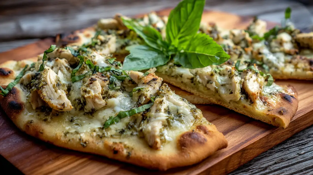 Pesto Chicken Flatbread | Easy Weeknight Dinner