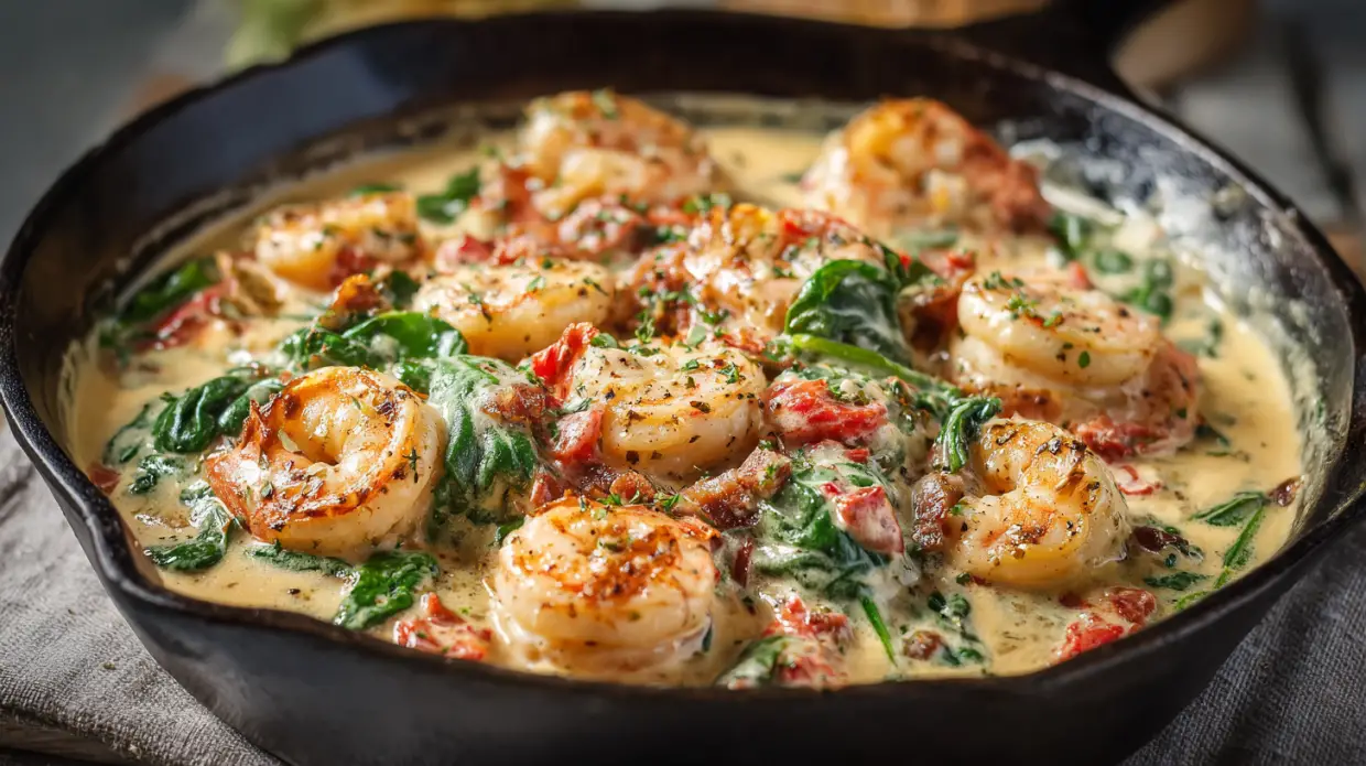 Creamy Tuscan Shrimp | Quick One-Skillet Dinner