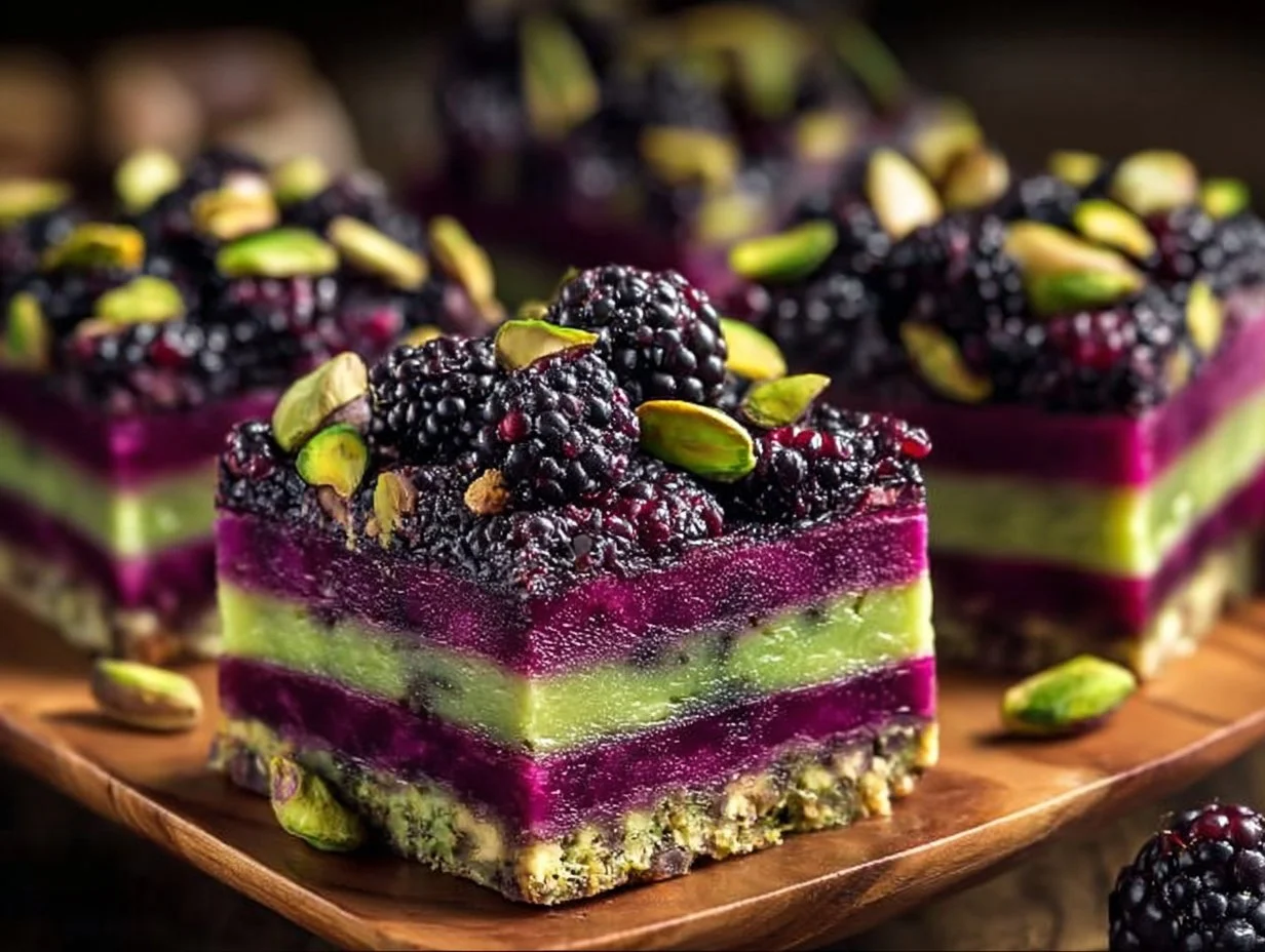 Blackberry Pistachio Dream Bars